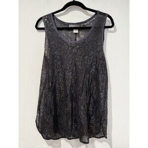 NEW Sachin&Babi Top Women Small 100% Silk Sequin Sheer Whimsigoth Dark Romantic